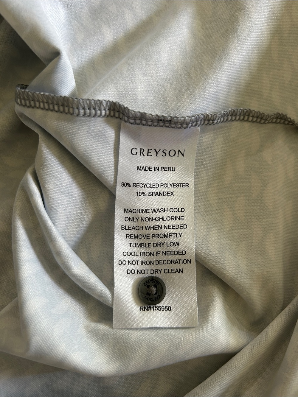 Greyson Grey Patterned Umbrella Polo shirt with Navy Contrast Collar, Golf, XL - Picture 10 of 13